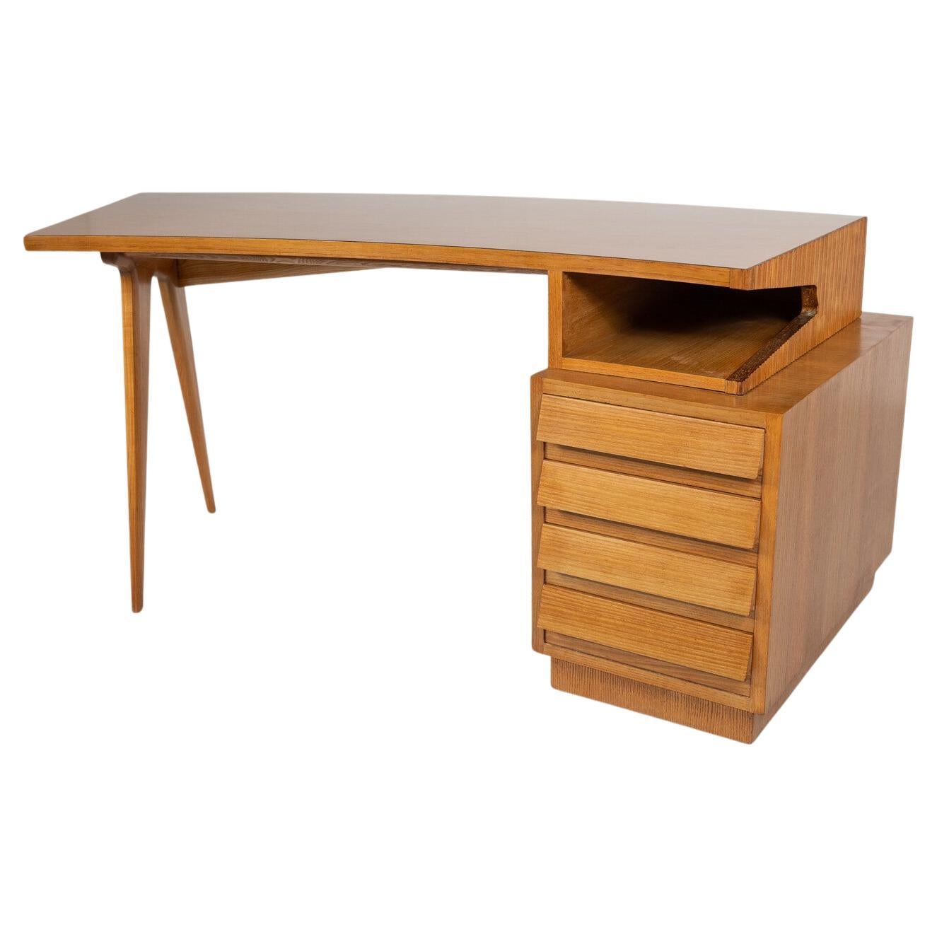 Escritorio de madera moderno de mediados de siglo de Barovero, Italia, años 60