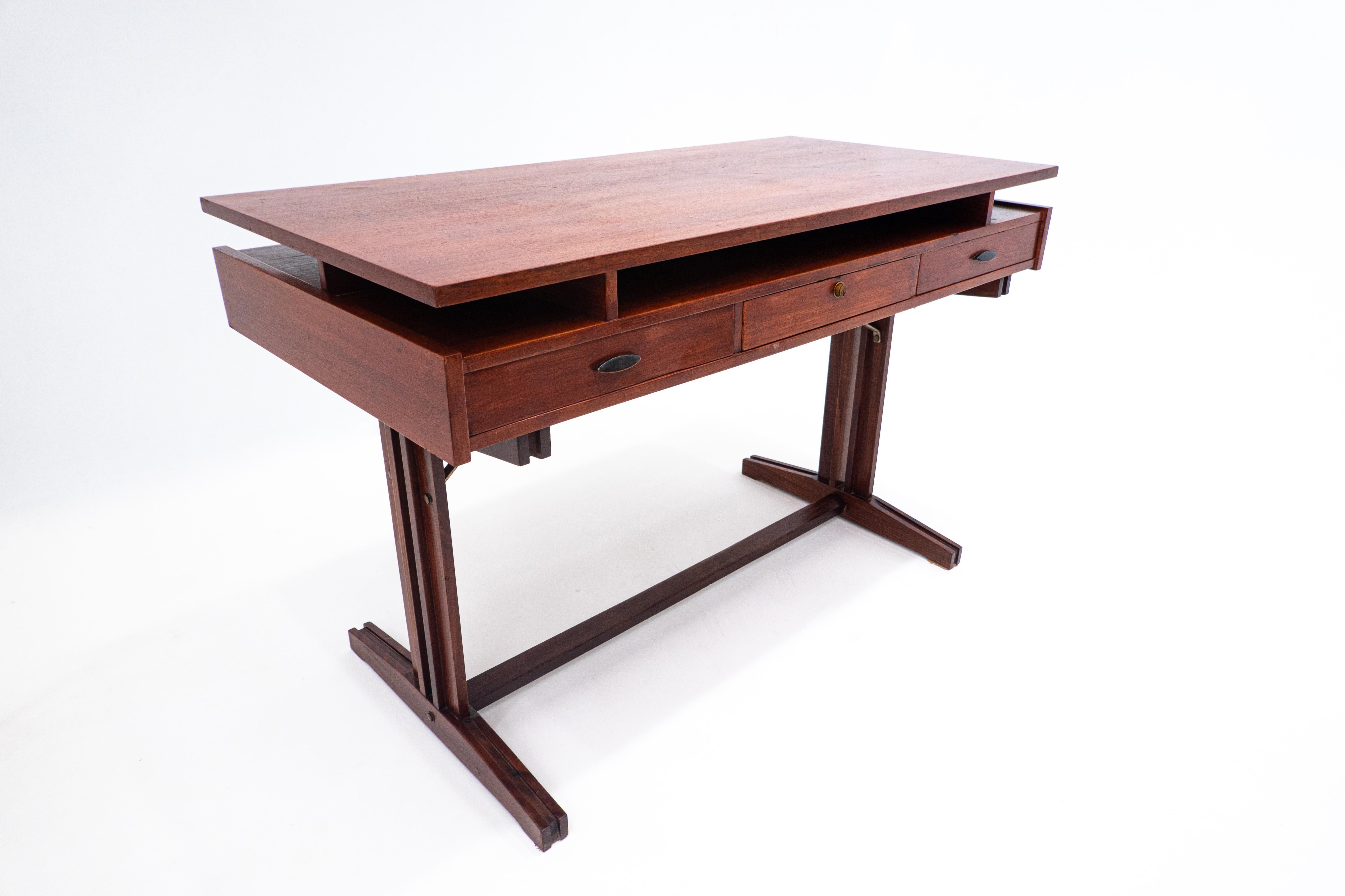 Italian Mid-Century Modern Wooden Desk, Italy, 1960s For Sale