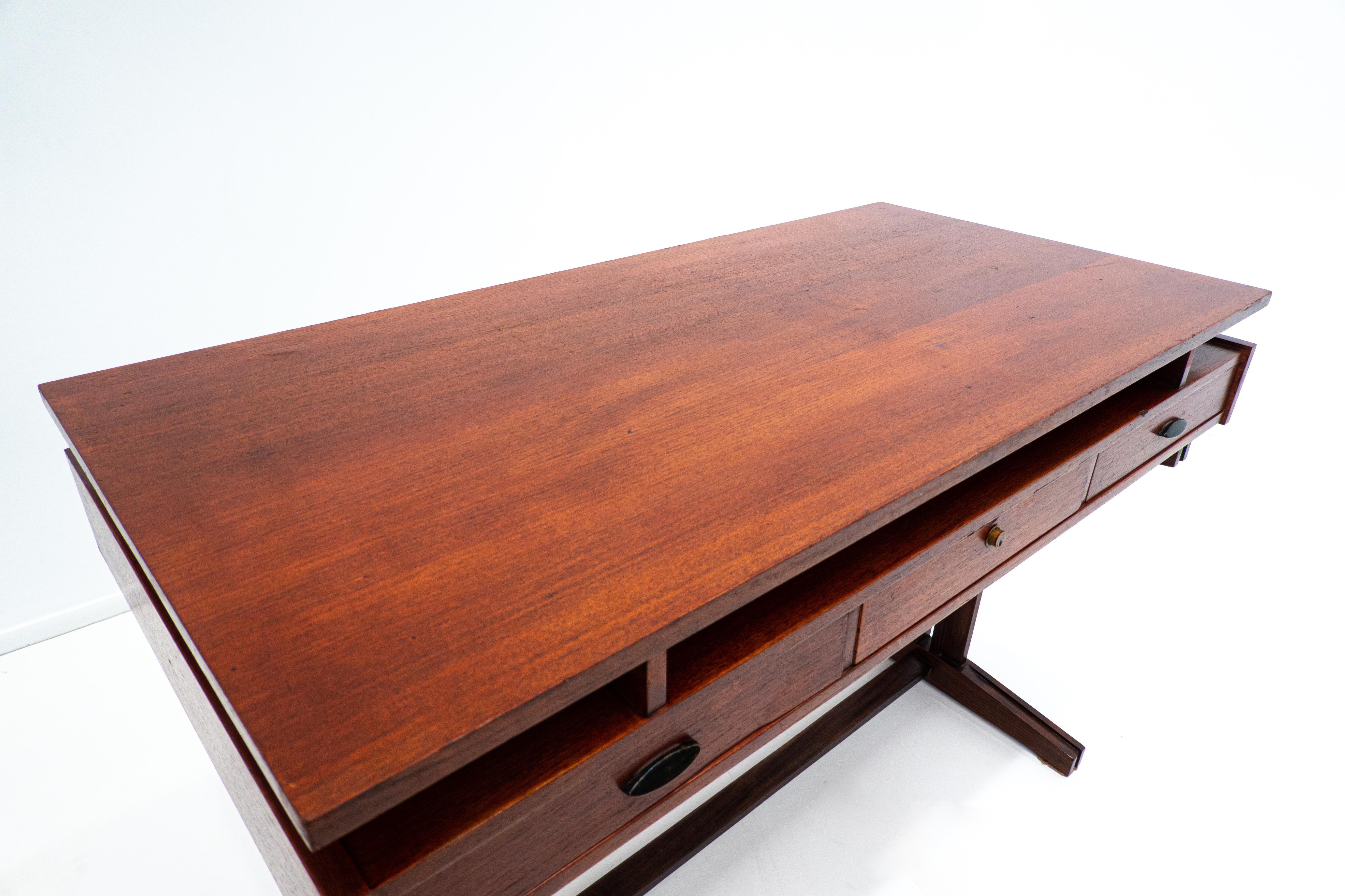 Mid-20th Century Mid-Century Modern Wooden Desk, Italy, 1960s For Sale