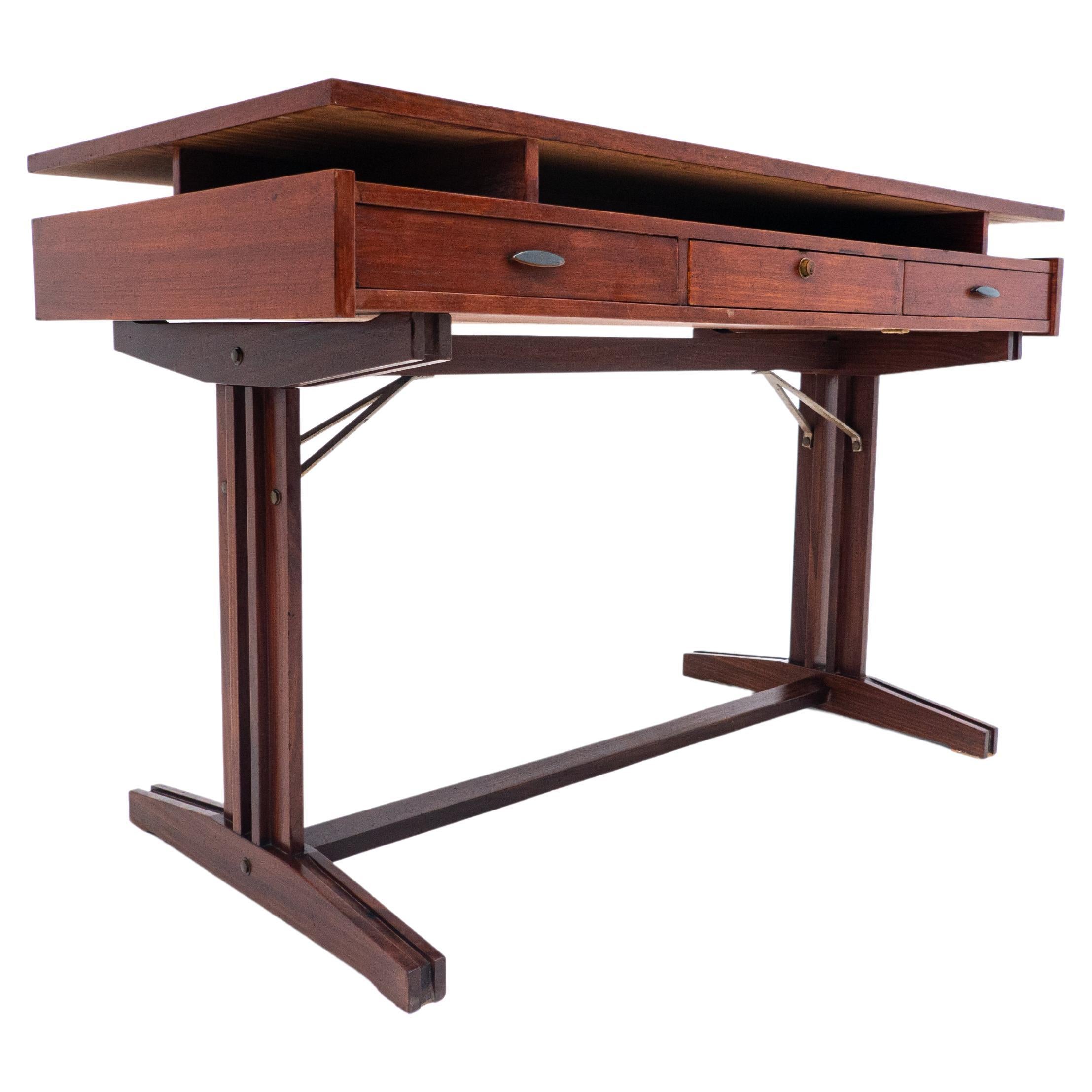 Mid-Century Modern Wooden Desk, Italy, 1960s For Sale