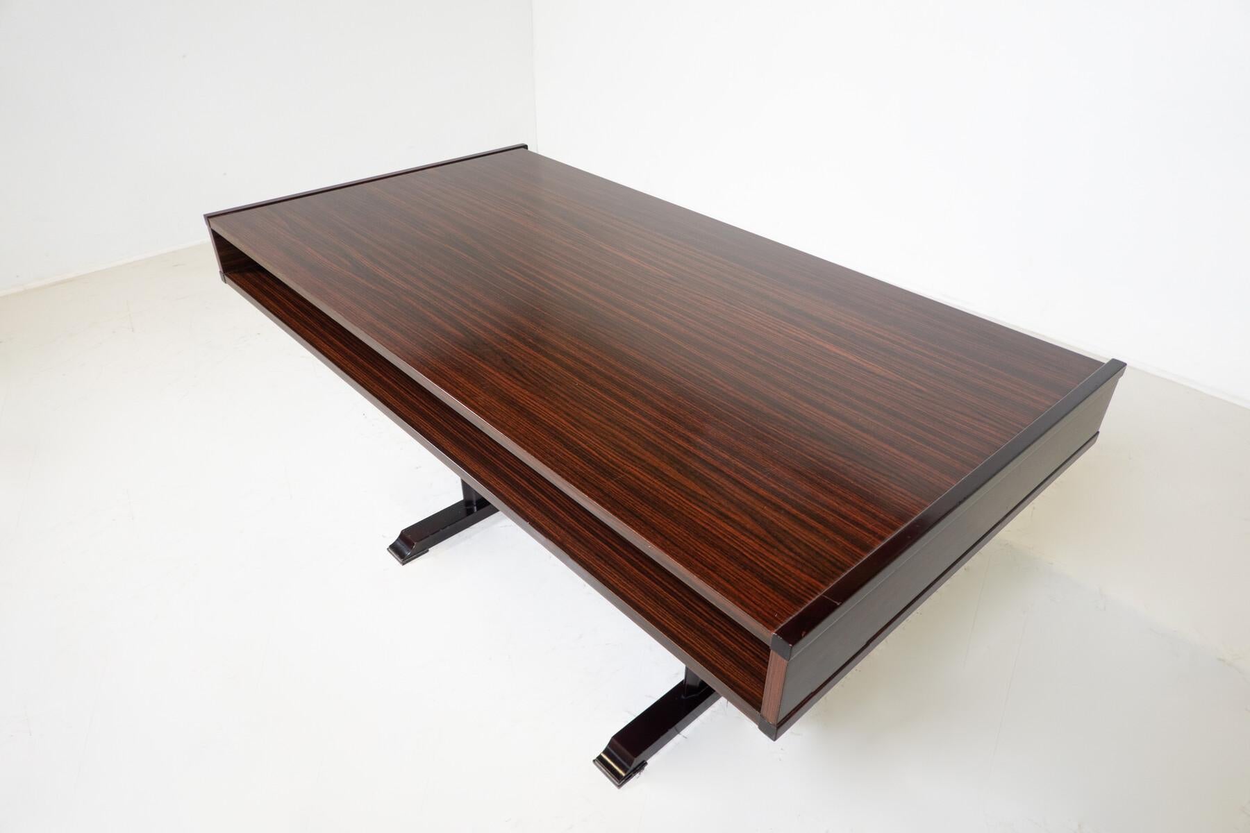 Mid-Century Modern Wooden Desk with Drawers, Italy, 1960s For Sale 7