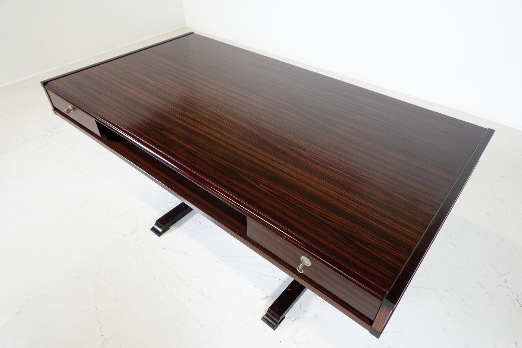 Mid-Century Modern Wooden Desk with Drawers, Italy, 1960s For Sale 4
