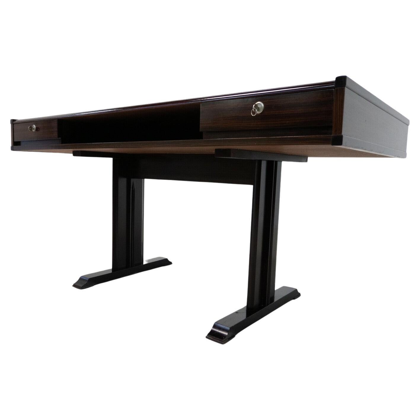 Mid-Century Modern Wooden Desk with Drawers, Italy, 1960s For Sale