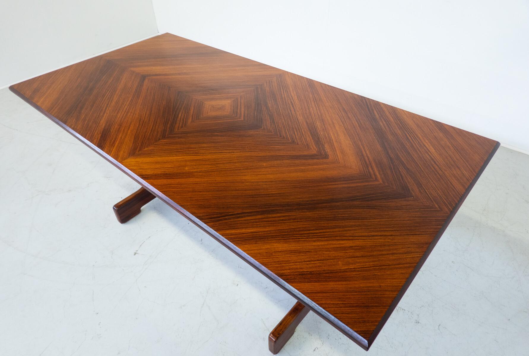 Italian Mid-Century Modern Wooden Dining Table, Italy, 1970s For Sale