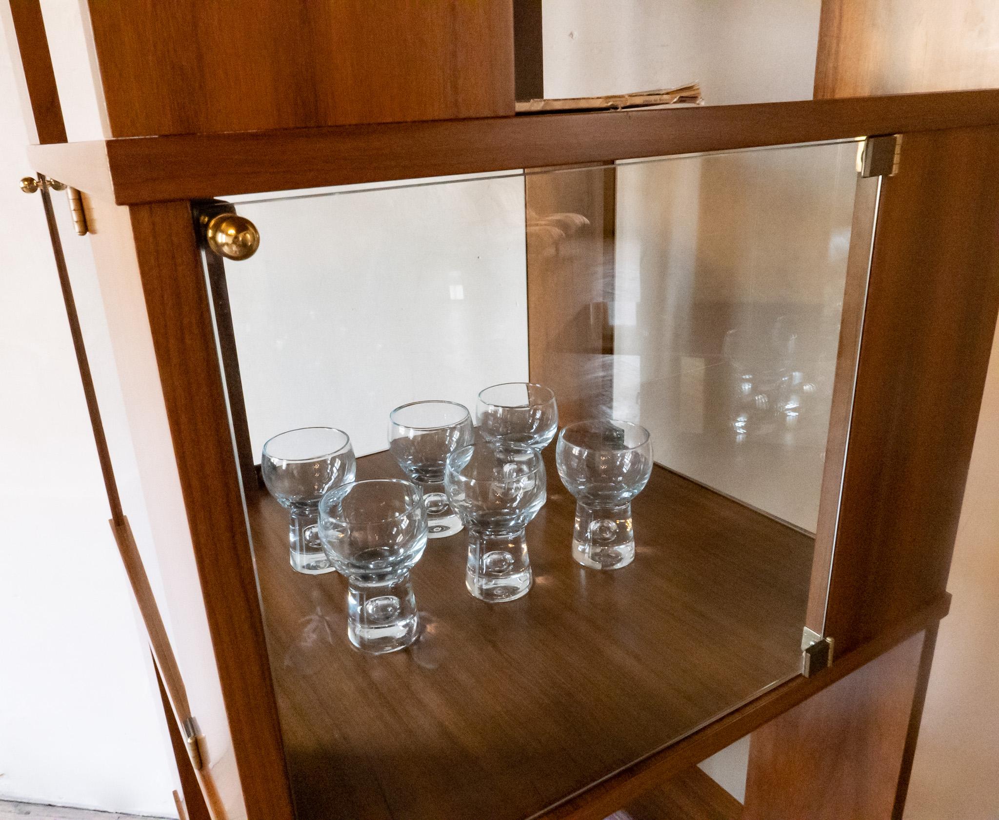 Mid-Century Modern Wooden Glass Rotating Bookcase Vitrine, Italy, 1960s 12