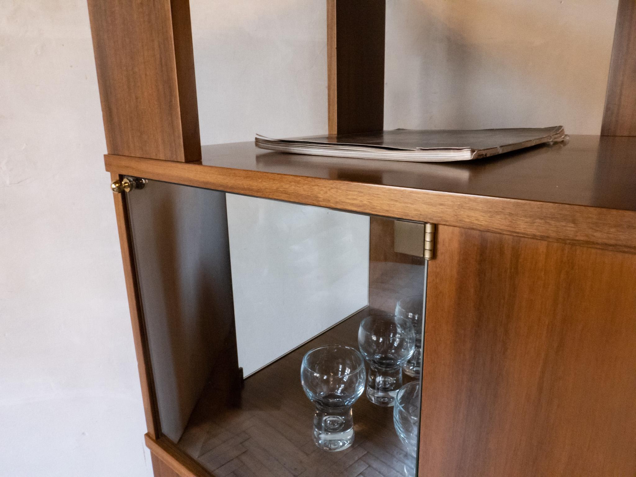 Mid-Century Modern Wooden Glass Rotating Bookcase Vitrine, Italy, 1960s 7