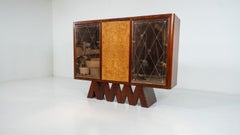 Bar italiano in legno di metà secolo attribuito a Osvaldo Borsani, anni '50
