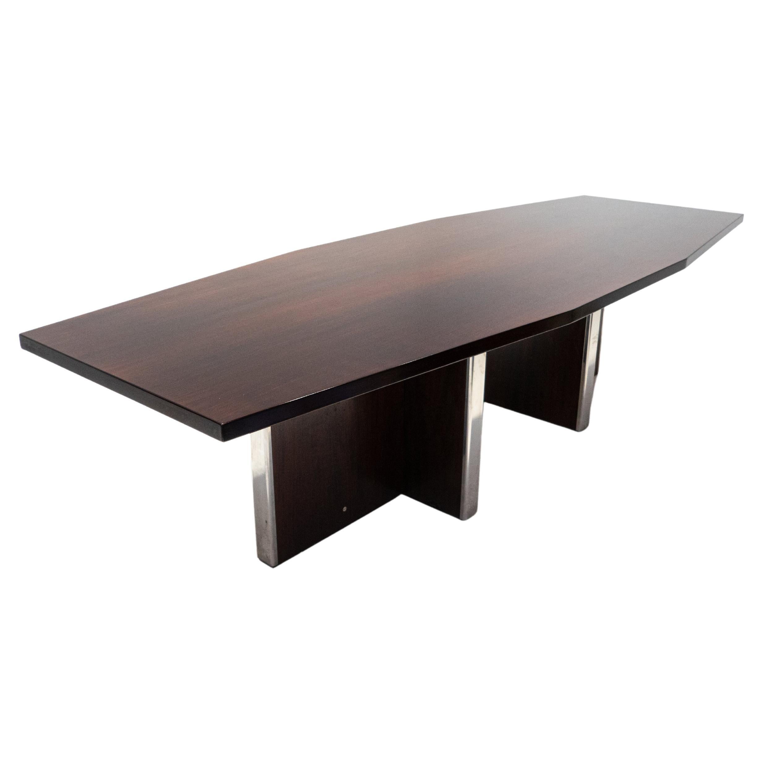 Mid-Century Modern Wooden Italian Conference Table by MIM, 1960s