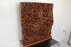 Mid-Century Modern Wooden Large Sculpture "Wall" by Arthur Hoener, 1964