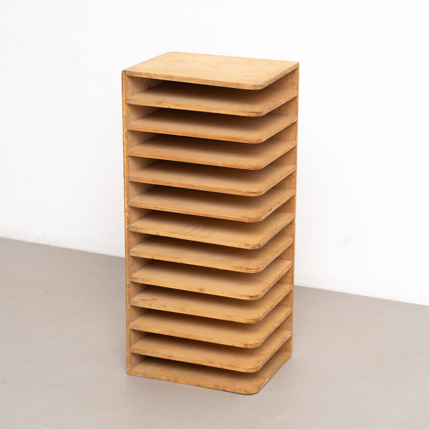 Mid-20th Century Mid-Century Modern Wooden Magazine Holder, Circa 1950 – Bauhaus Style For Sale