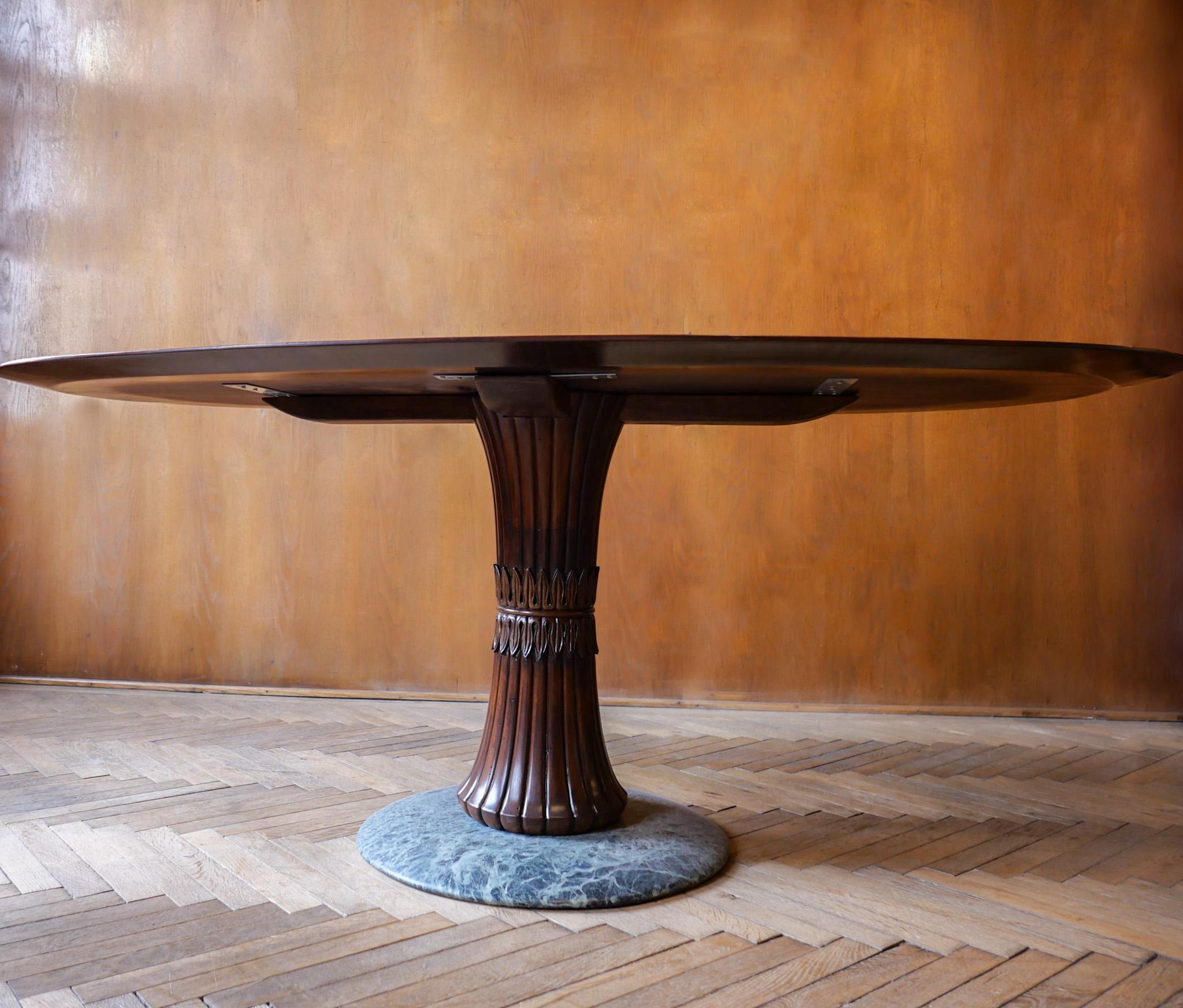  Mid-Century Modern Wooden Marble Dining Table attr. to O. Borsani, Italy 1950s 6