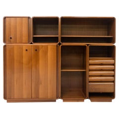 Mid-Century Modern Wooden Modular Wall Unit, Italy, 1980s