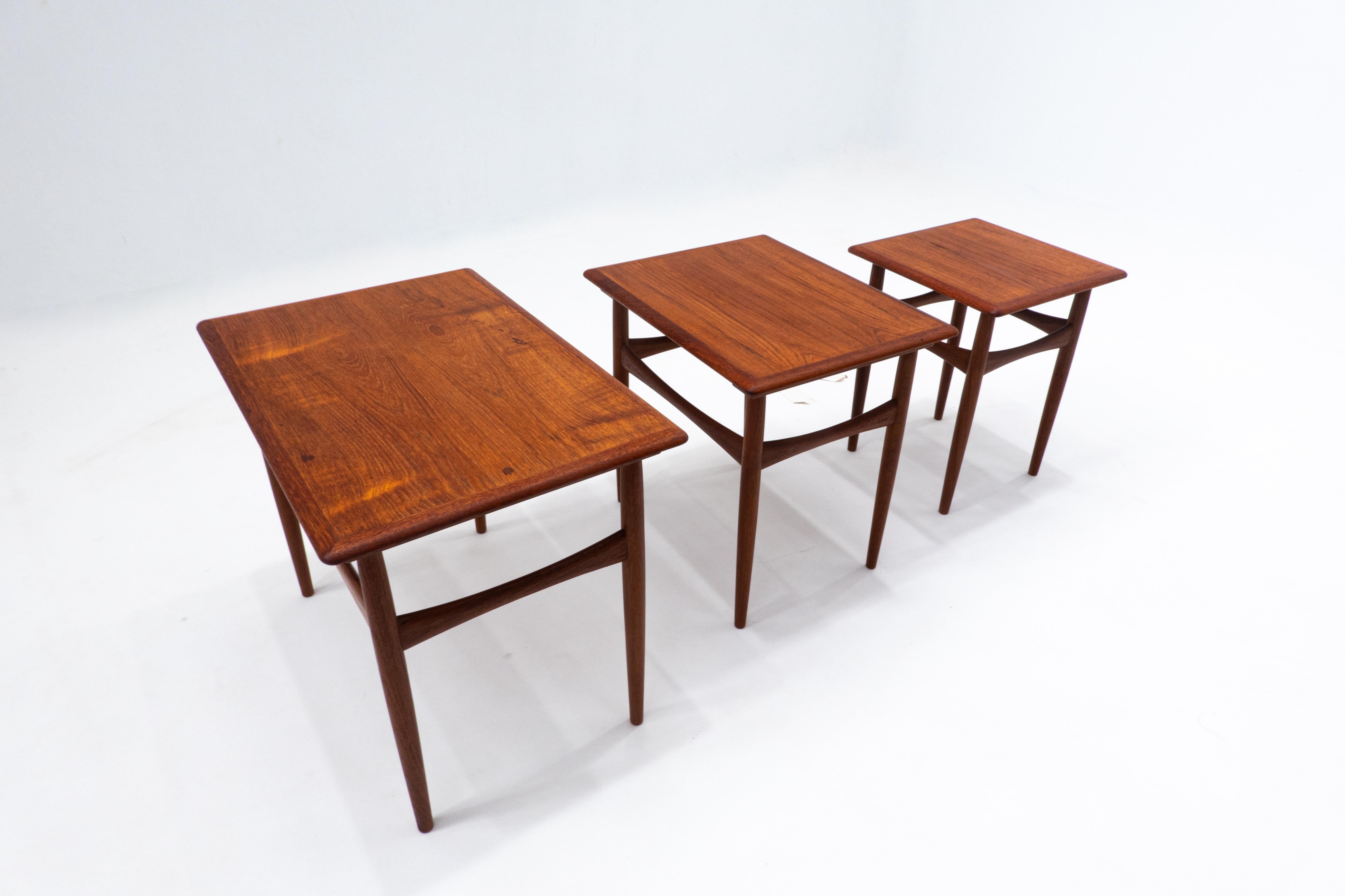 Danish Mid-Century Modern Wooden Nesting Tables, Scandinavian, 1960s For Sale