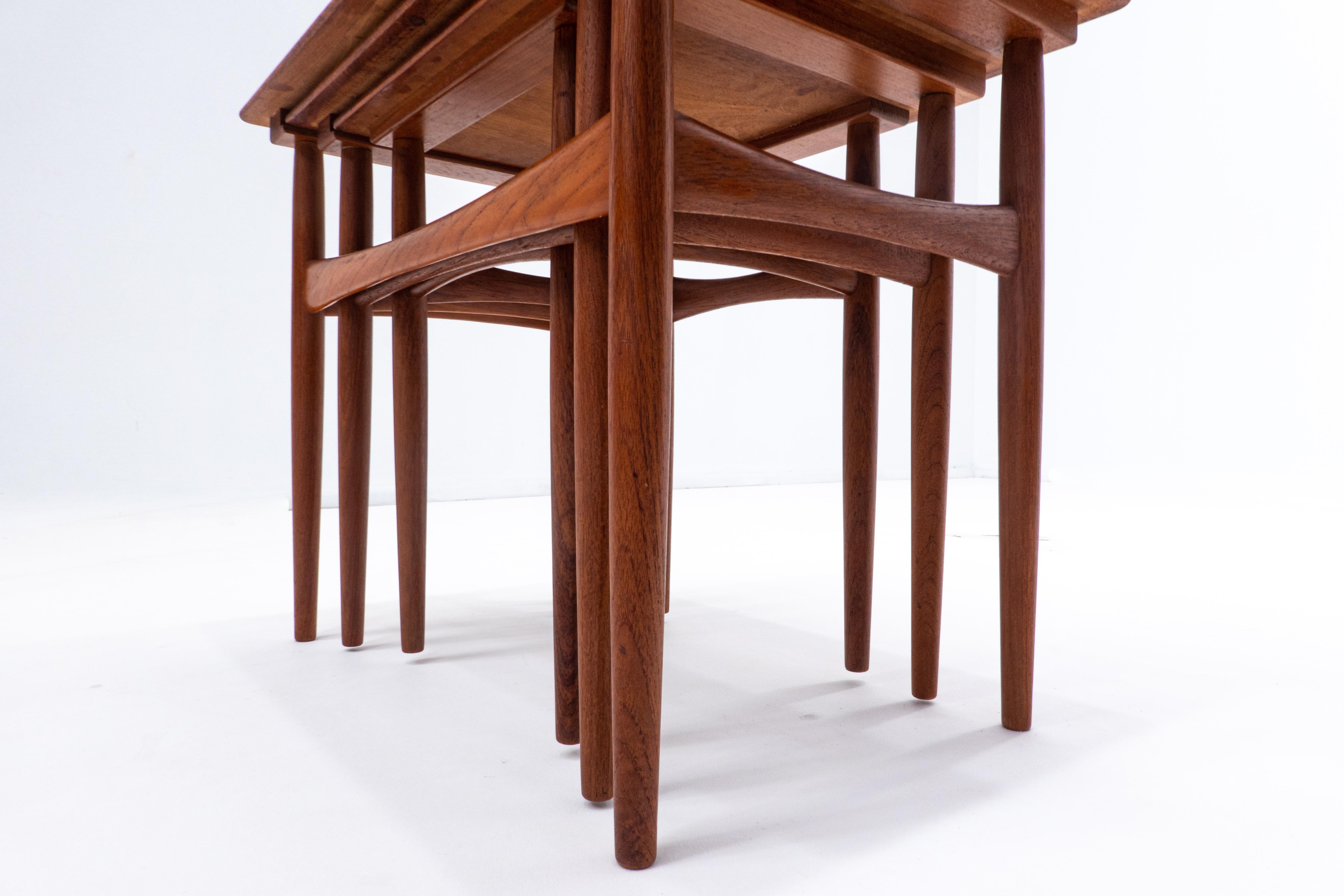 Mid-20th Century Mid-Century Modern Wooden Nesting Tables, Scandinavian, 1960s For Sale