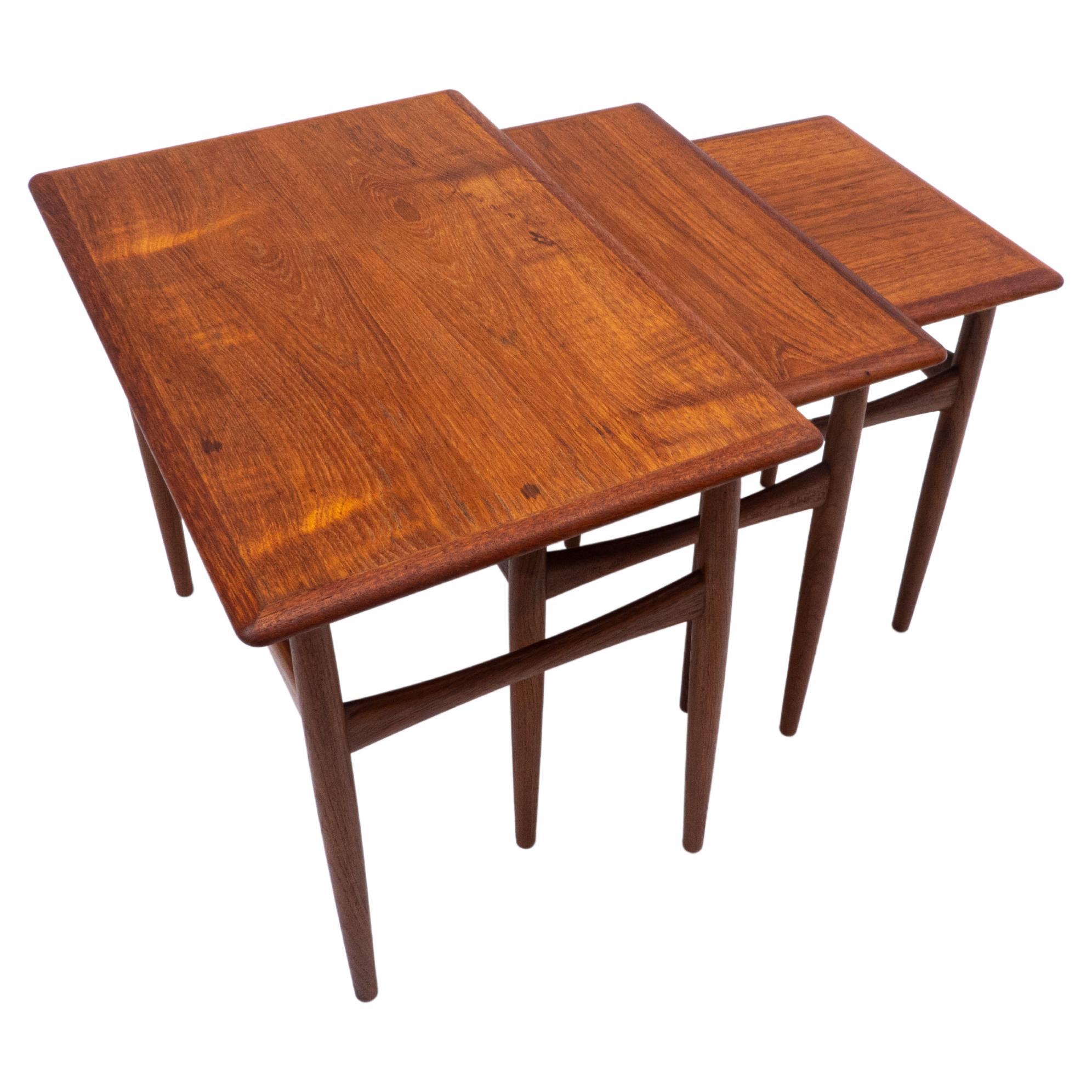 Mid-Century Modern Wooden Nesting Tables, Scandinavian, 1960s For Sale