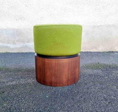 Mid Century Modern Wooden Ottoman, Italy 60s