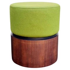 Otomana de madera moderna de mediados de siglo, Italia Años 60