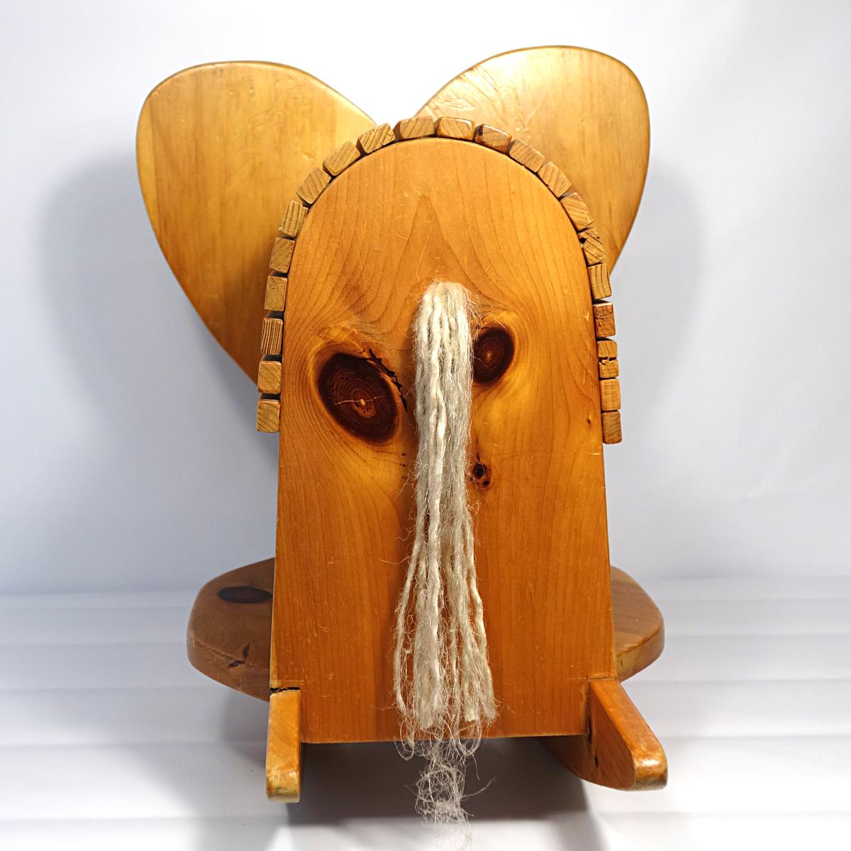 Dutch Mid-Century Modern Wooden Rocking Elephant For Sale