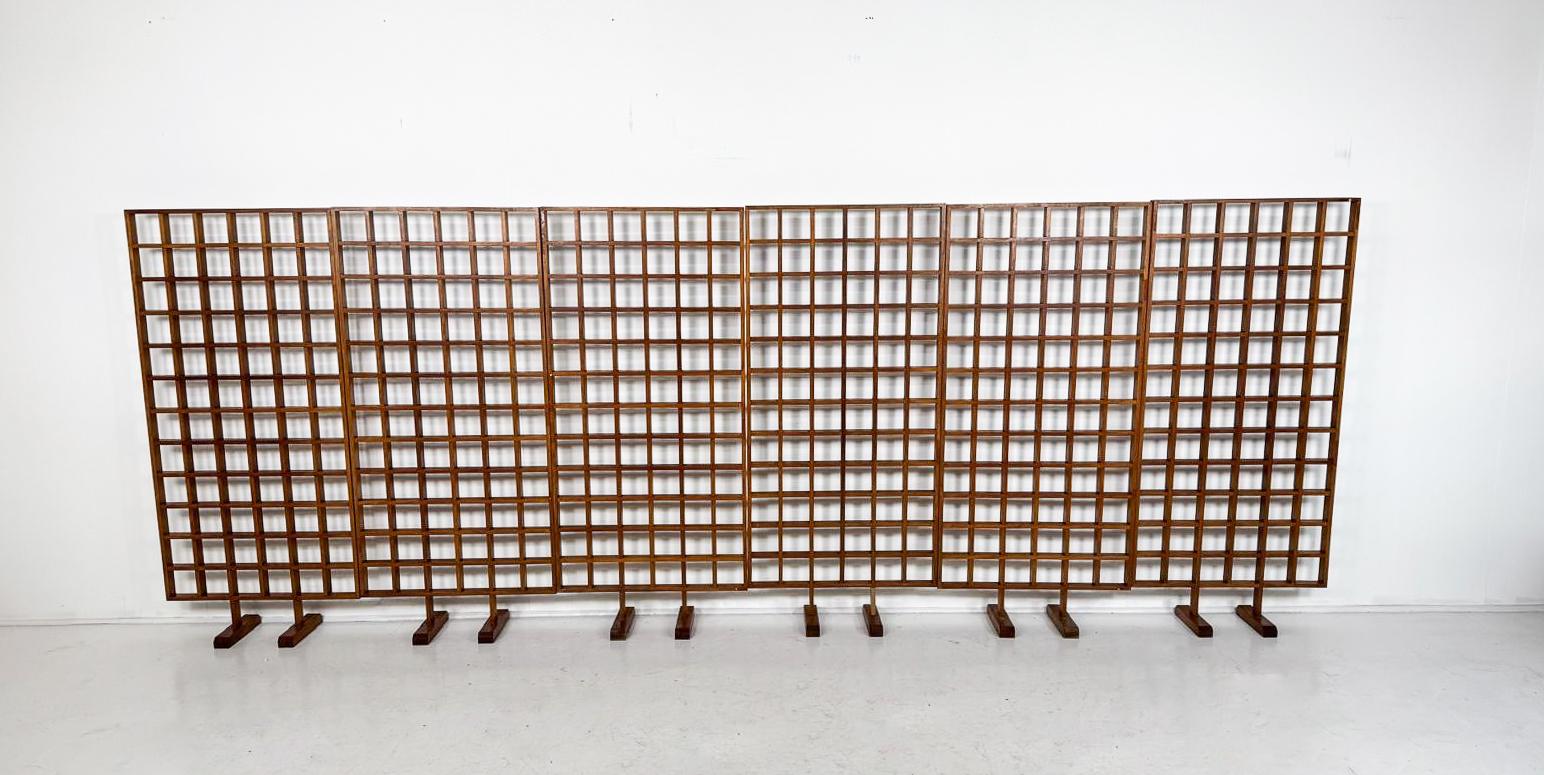 Mid-Century Modern Wooden Screen, 1960s, Sold per panel. In Good Condition For Sale In Brussels, BE