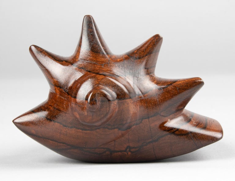 Mid-Century Modern Wooden Sculpture Shaped as a Shell For Sale at 1stDibs