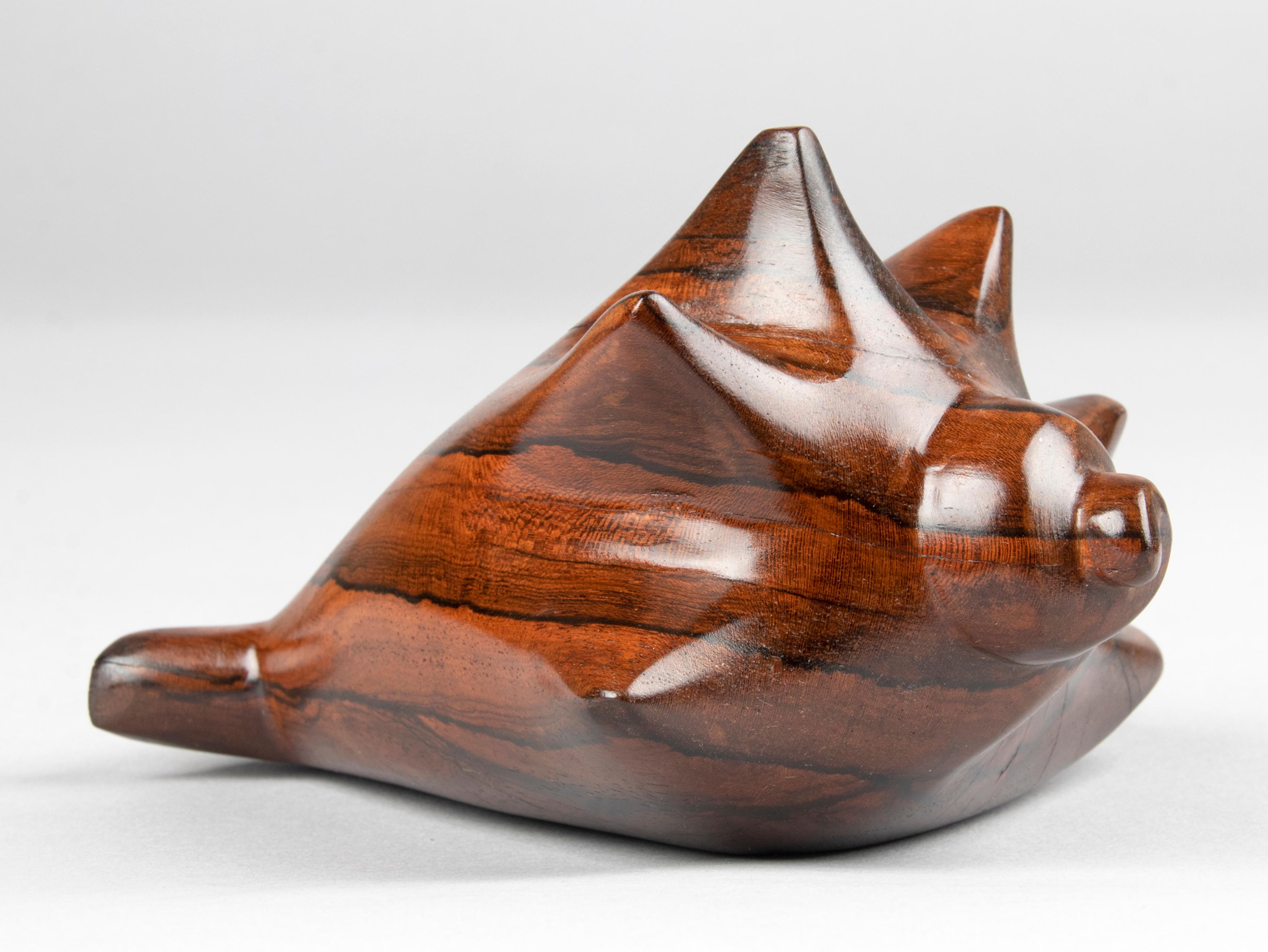 Mid-20th Century Mid-Century Modern Wooden Sculpture Shaped as a Shell For Sale