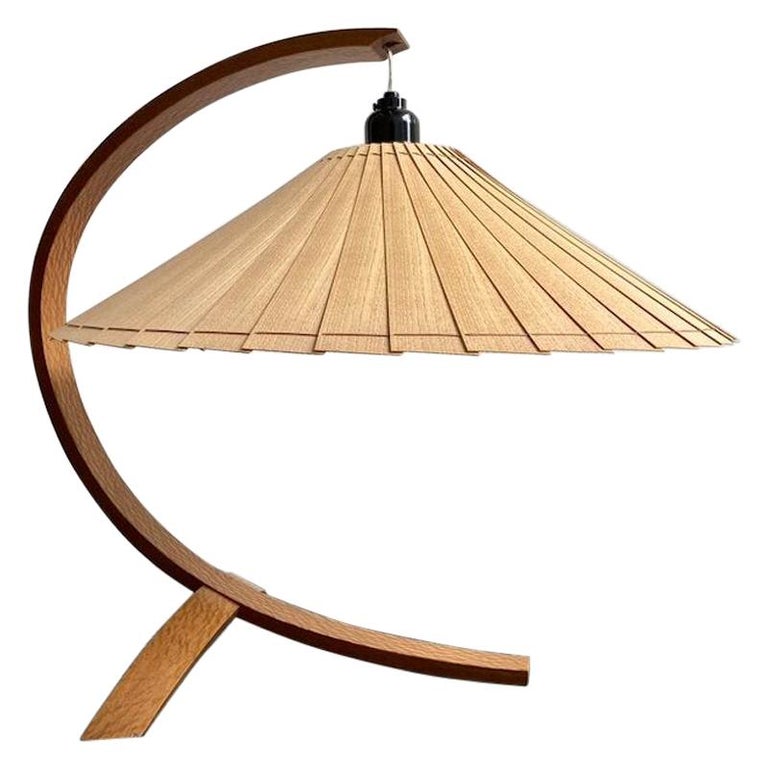Mid-Century Modern Wooden Shade Table Lamp at 1stDibs