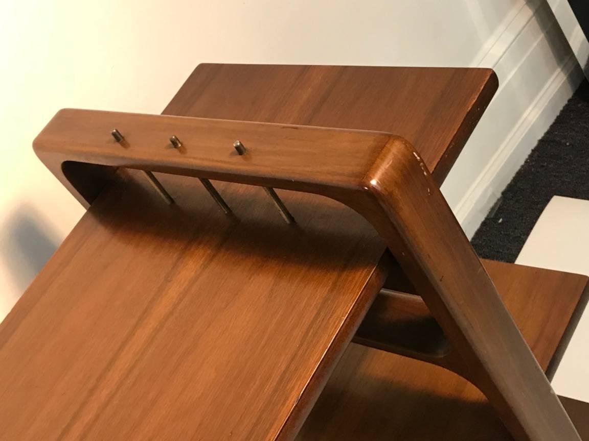 American Mid-Century Modern Wooden Shelving Table