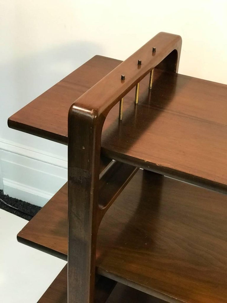MidCentury Modern Wooden Shelving Table For Sale at 1stdibs