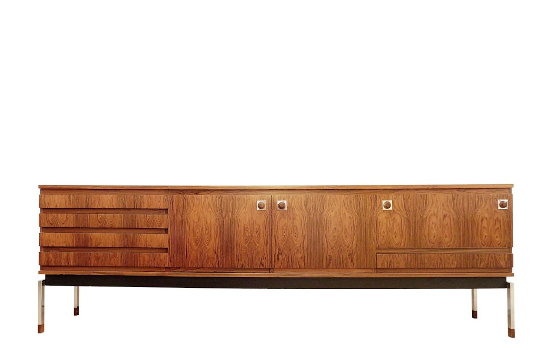 Mid-Century Modern wooden sideboard by Alfred Hendrickx, Belform, 1970s.