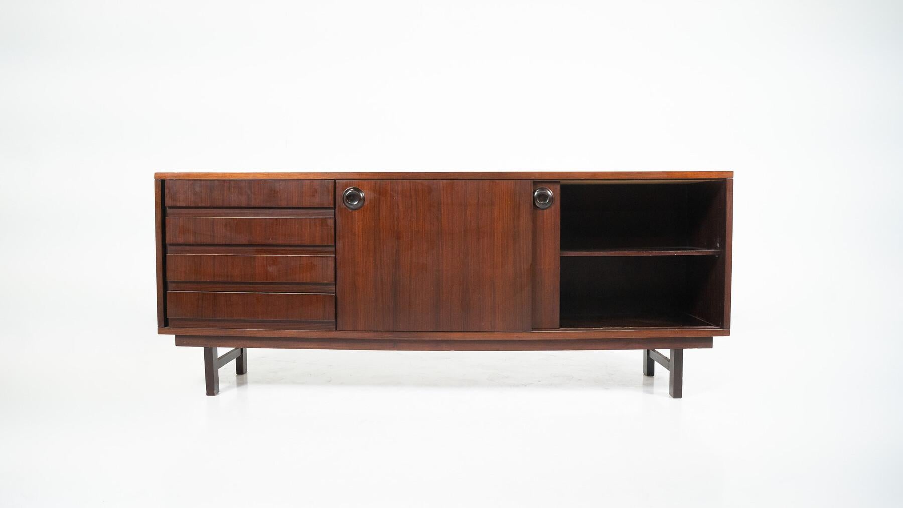 Mid-Century Modern Wooden Sideboard, Italy For Sale 8