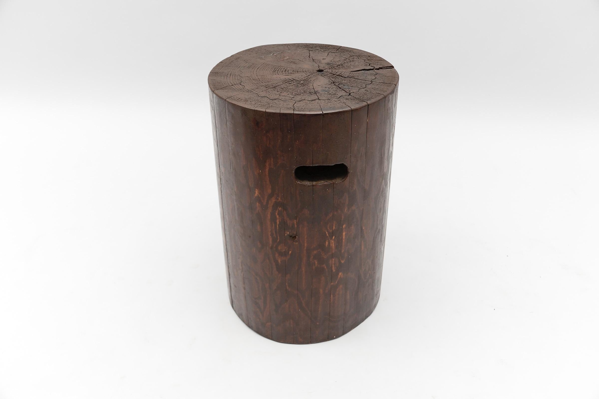 Mid-20th Century Mid-Century Modern Wooden Stool from the French Alps, - 1950s For Sale