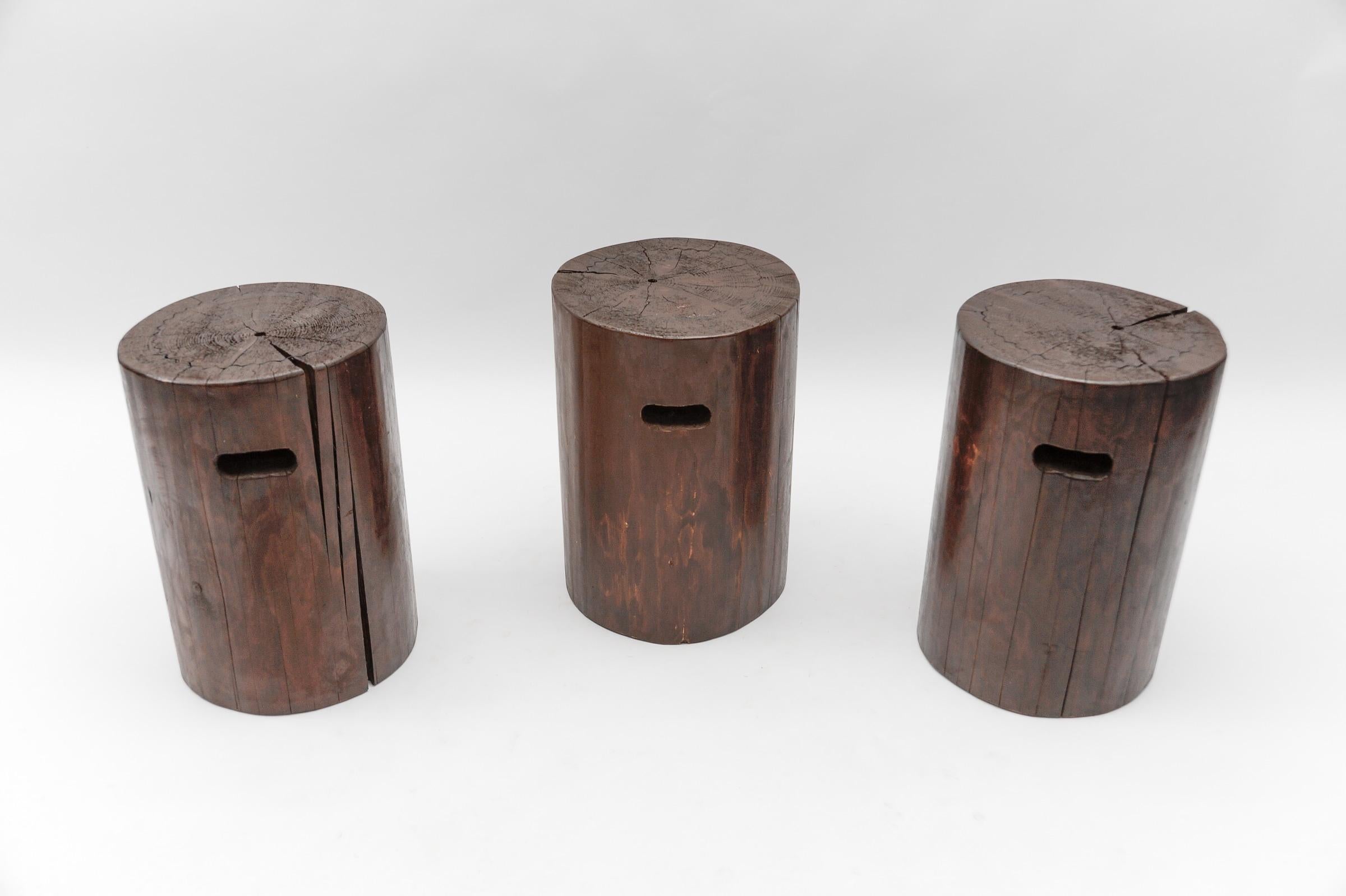 Metallo Sgabello in legno moderno di metà secolo proveniente dalle Alpi francesi, -- anni '50 in vendita