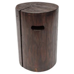 Retro Mid-Century Modern Wooden Stool from the French Alps, -- 1950s