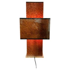 Mid-Century Modern Wooden Table Lamp "Love" by Willy Rizzo, 1970s