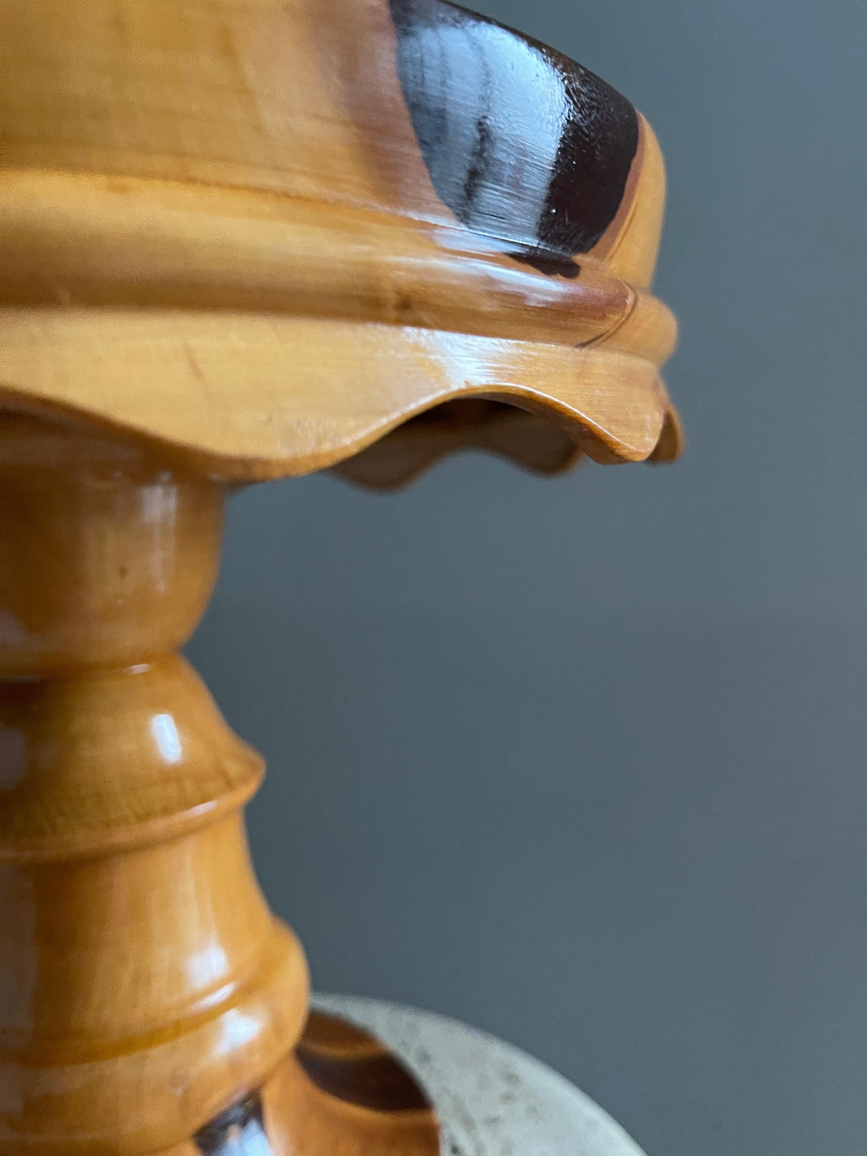 Mid-Century Modern Organic Table Desk Lamp Wood with Stunning Tree Knots Pattern 11