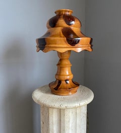 Mid-Century Modern Organic Table Desk Lamp Wood with Stunning Tree Knots Pattern