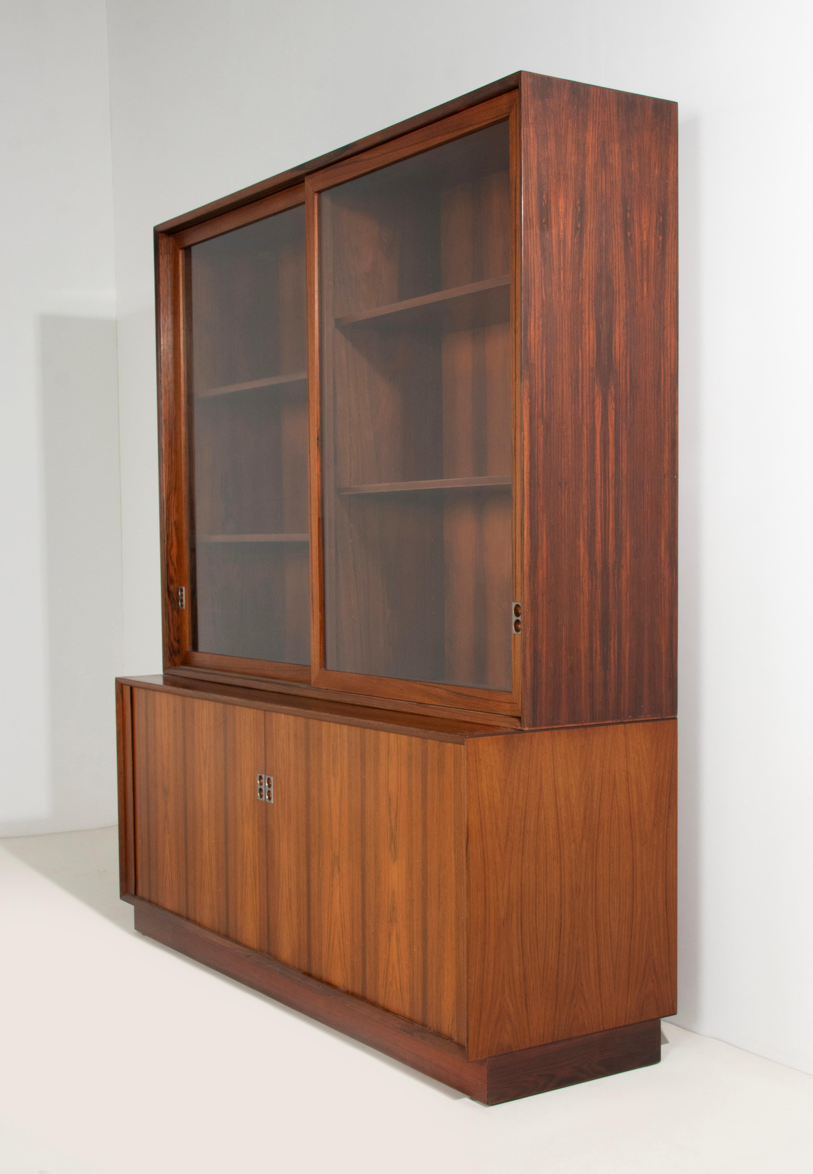 Mid-Century Modern Wooden Tambour Bookcase/Credenza by Arne Vodder, Sibast For Sale 6