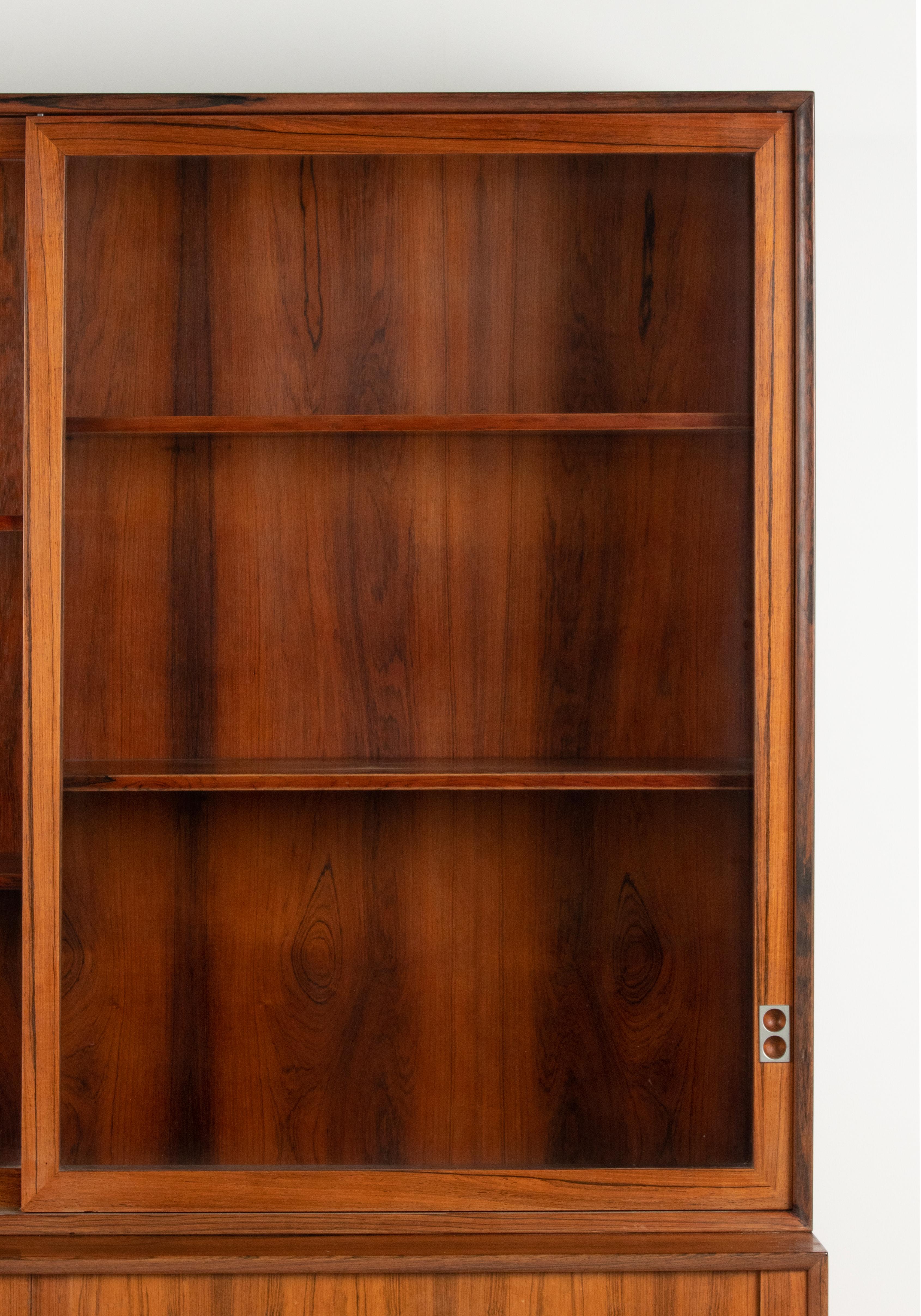 Danish Mid-Century Modern Wooden Tambour Bookcase/Credenza by Arne Vodder, Sibast For Sale