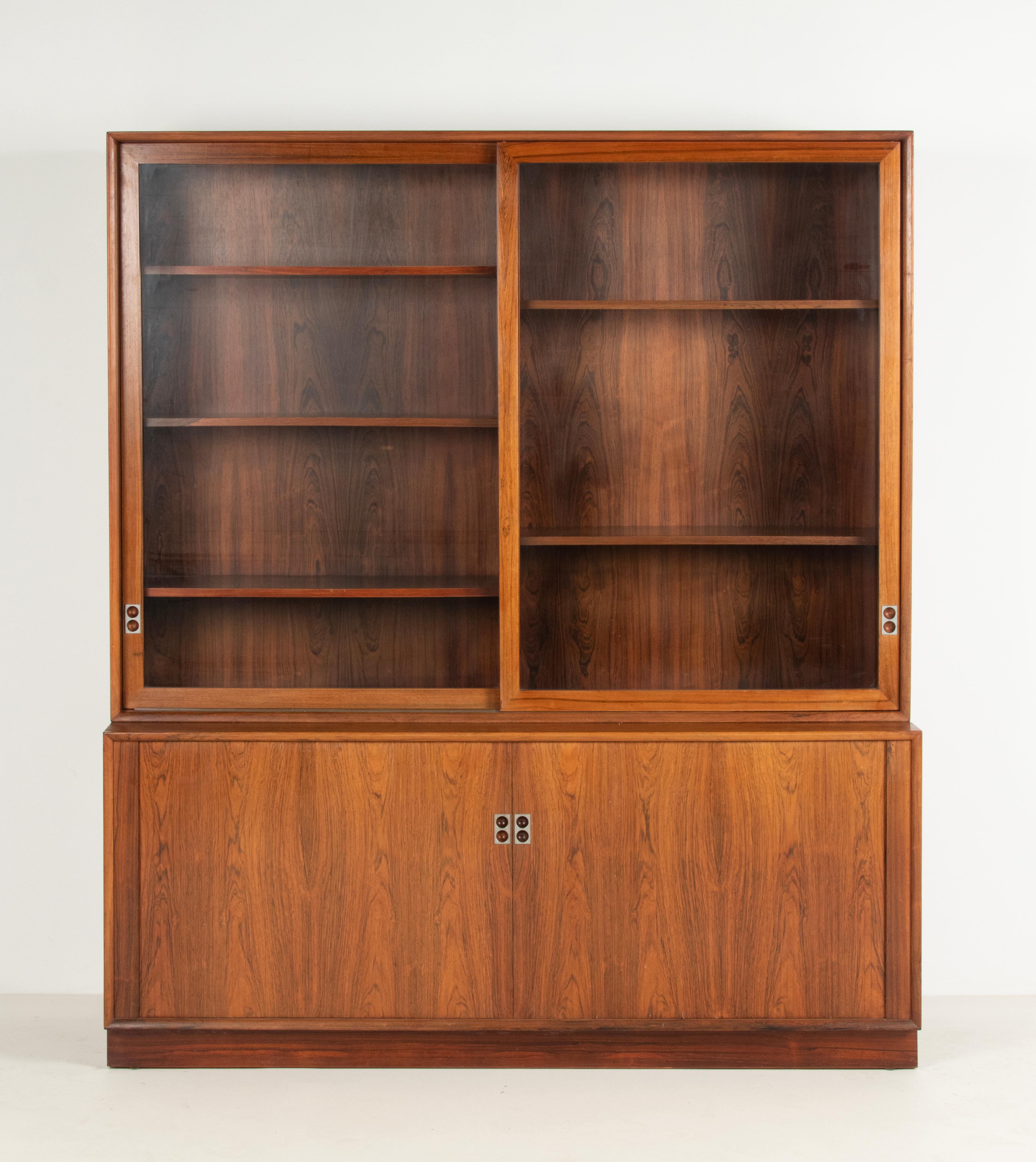 Danish Mid-Century Modern Wooden Tambour Bookcase/Credenza by Arne Vodder - Sibast For Sale