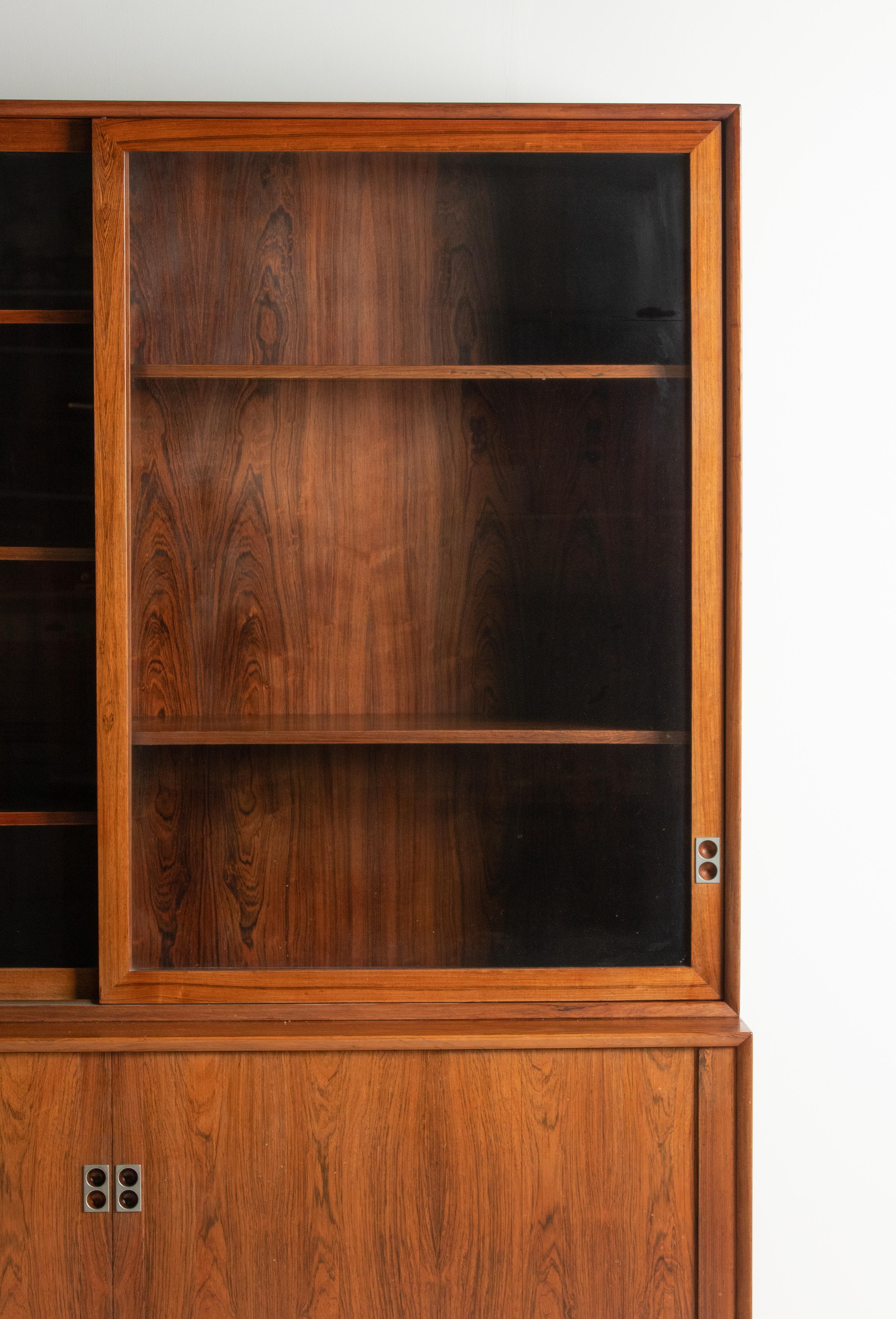 Modernes Tambour-Bücherregal/Credenza aus Holz von Arne Vodder – Sibast, Mid-Century Modern im Zustand „Gut“ im Angebot in Casteren, Noord-Brabant