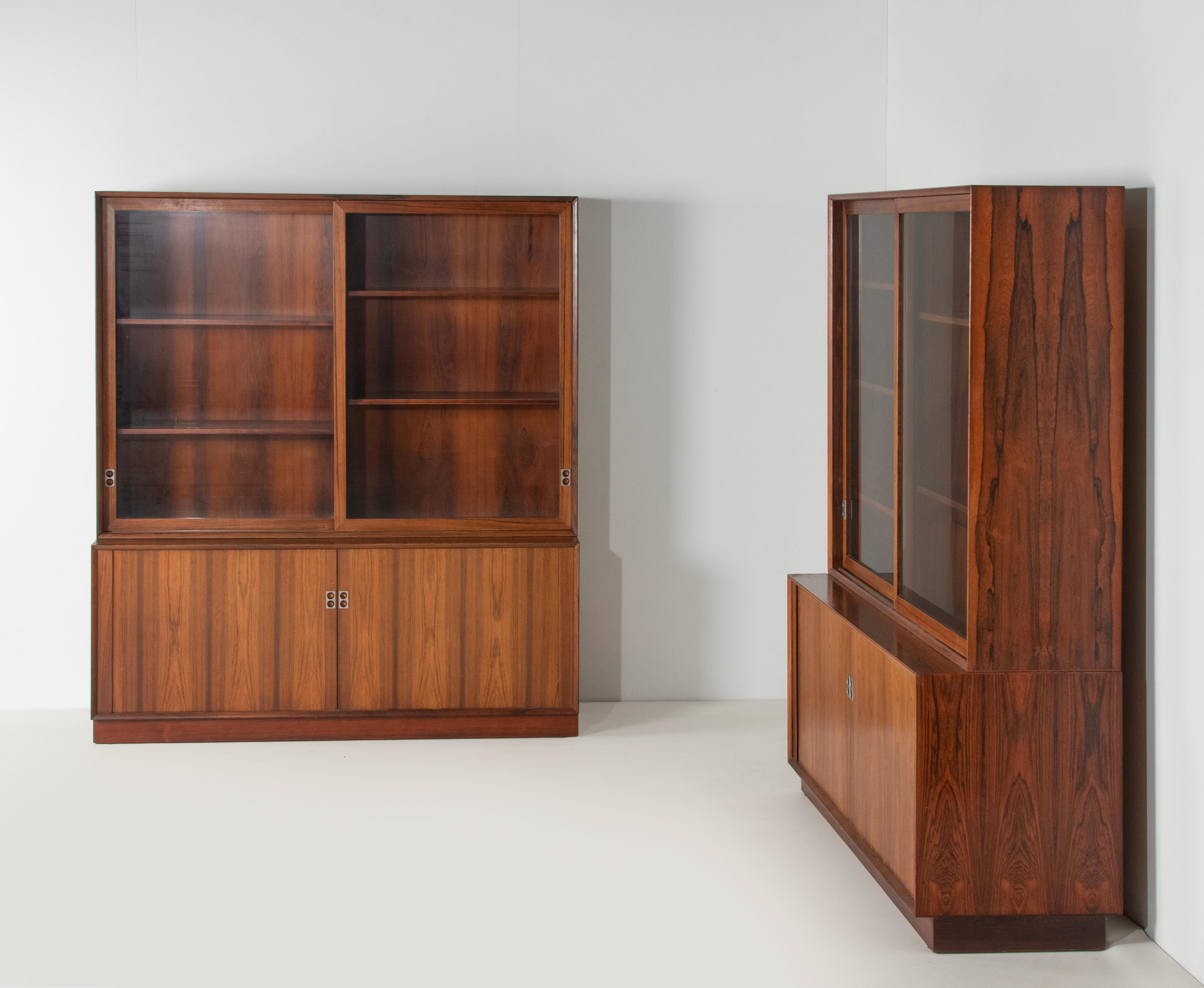 Mid-Century Modern Wooden Tambour Bookcase/Credenza by Arne Vodder, Sibast For Sale 3