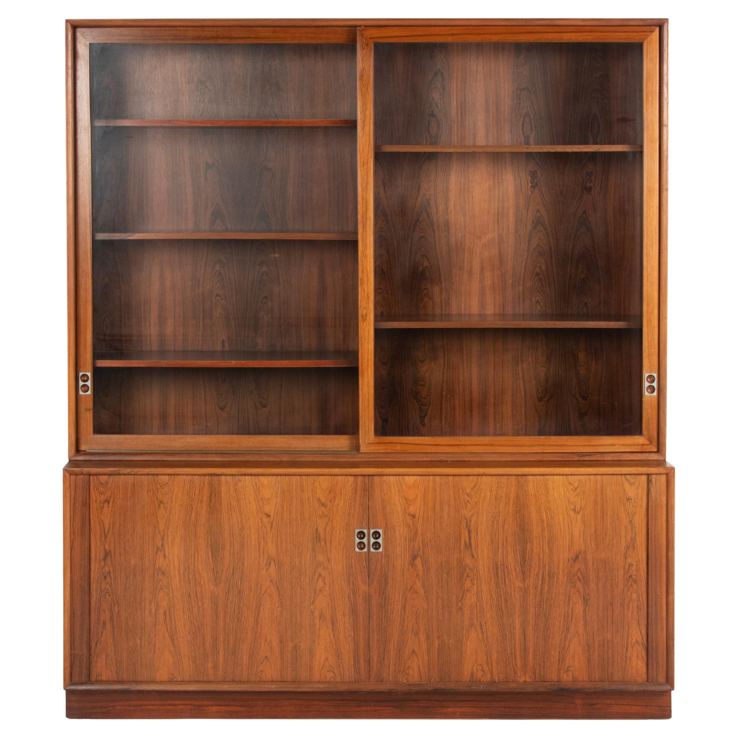 Mid-Century Modern Wooden Tambour Bookcase/Credenza by Arne Vodder - Sibast For Sale