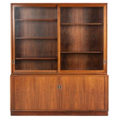 Mid-Century Modern Wooden Tambour Bookcase/Credenza by Arne Vodder - Sibast