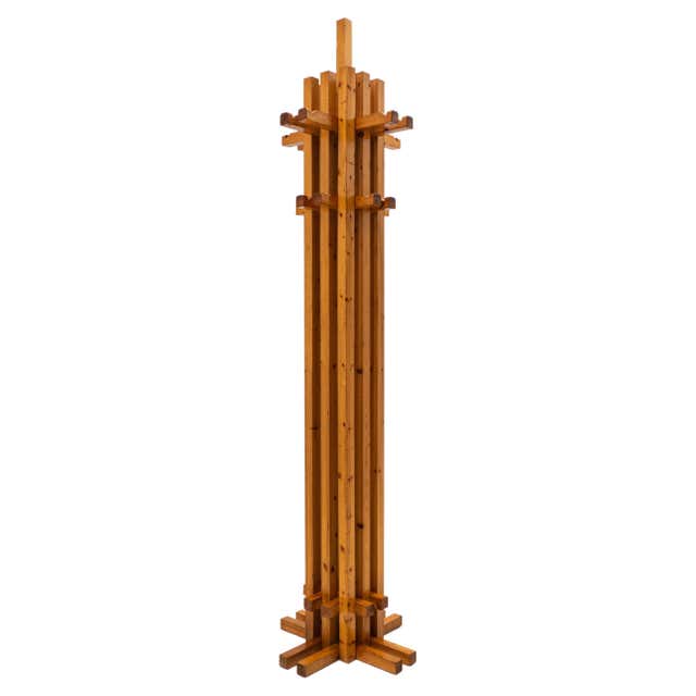 Mid-Century Modern Italian Wooden Coat Rack, 1960s For Sale at 1stDibs
