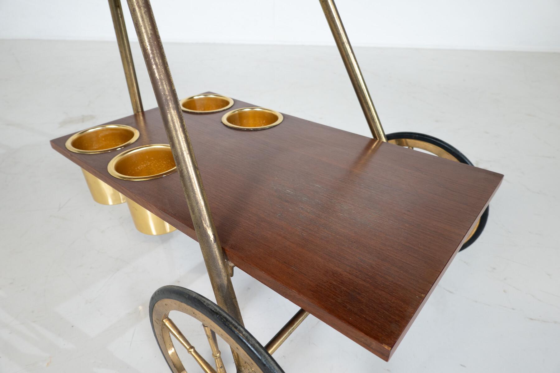 Mid-20th Century Mid-Century Modern Wooden Trolley, Italy, 1960s For Sale