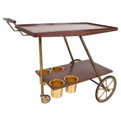 Vintage Mid-Century Modern Wooden Trolley, Italy, 1960s