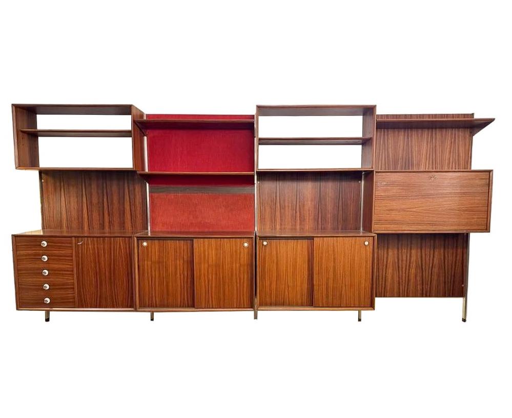 Mid-20th Century Mid-Century Modern Wooden Wall Unit by Georges Coslin, 1950s For Sale