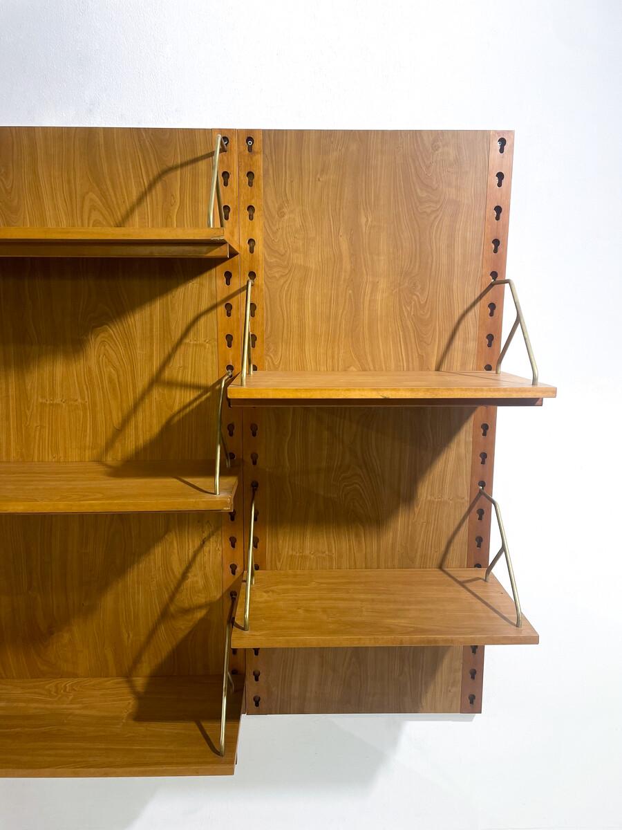 Italian Mid-Century Modern Wooden Wall Unit, Italy, 1960s For Sale