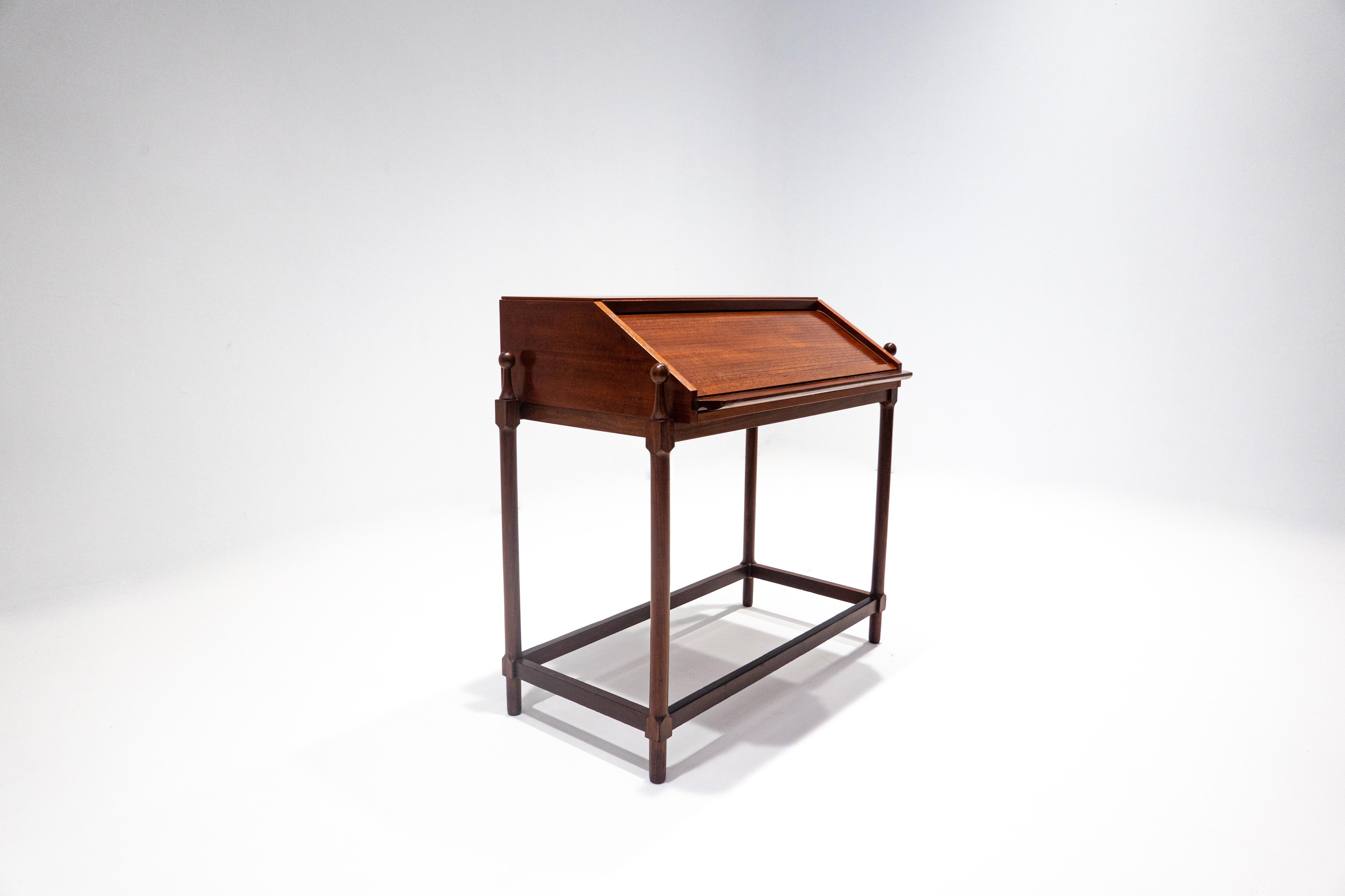 Mid-Century Modern wooden writing desk by Fratelli Proserpio, Italy, 1960s.