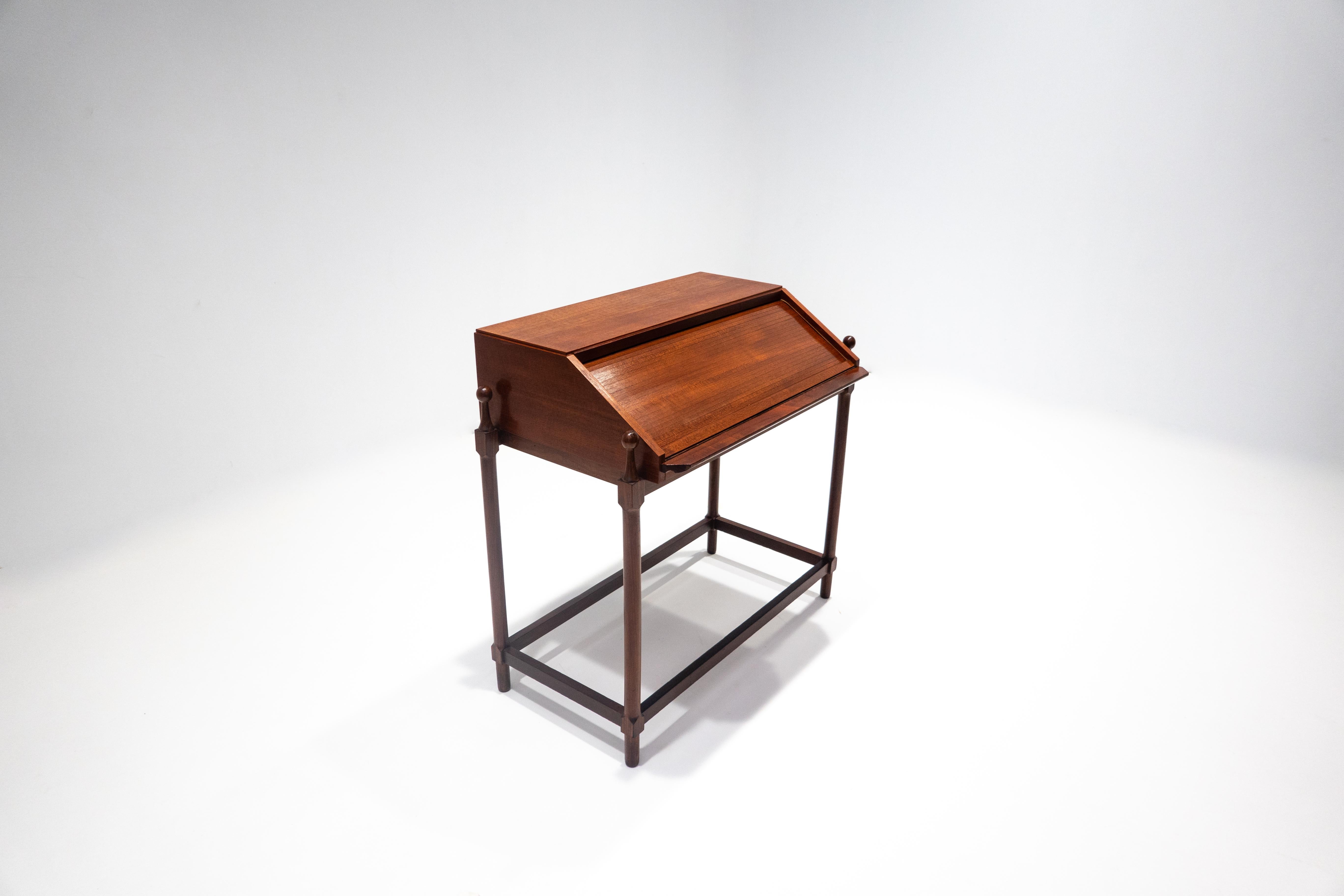 Italian Mid-Century Modern Wooden Writing Desk by Fratelli Proserpio, Italy, 1960s For Sale